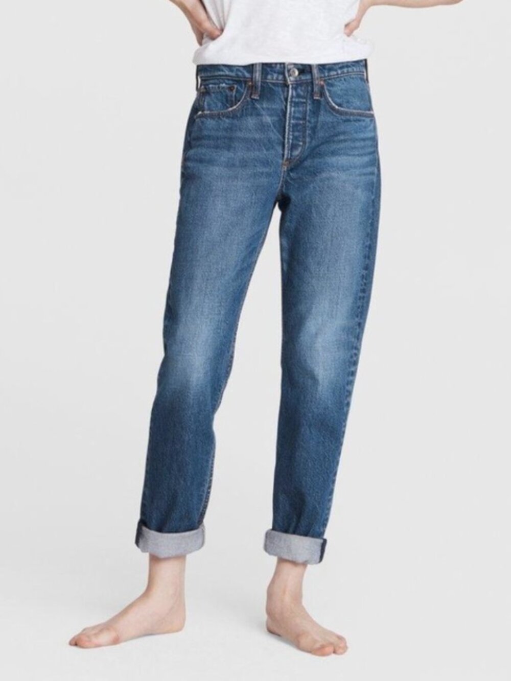 Rag & Bone Rosa Mid-Rise Boyfriend in Clover Sz 27 - Picture 2 of 16